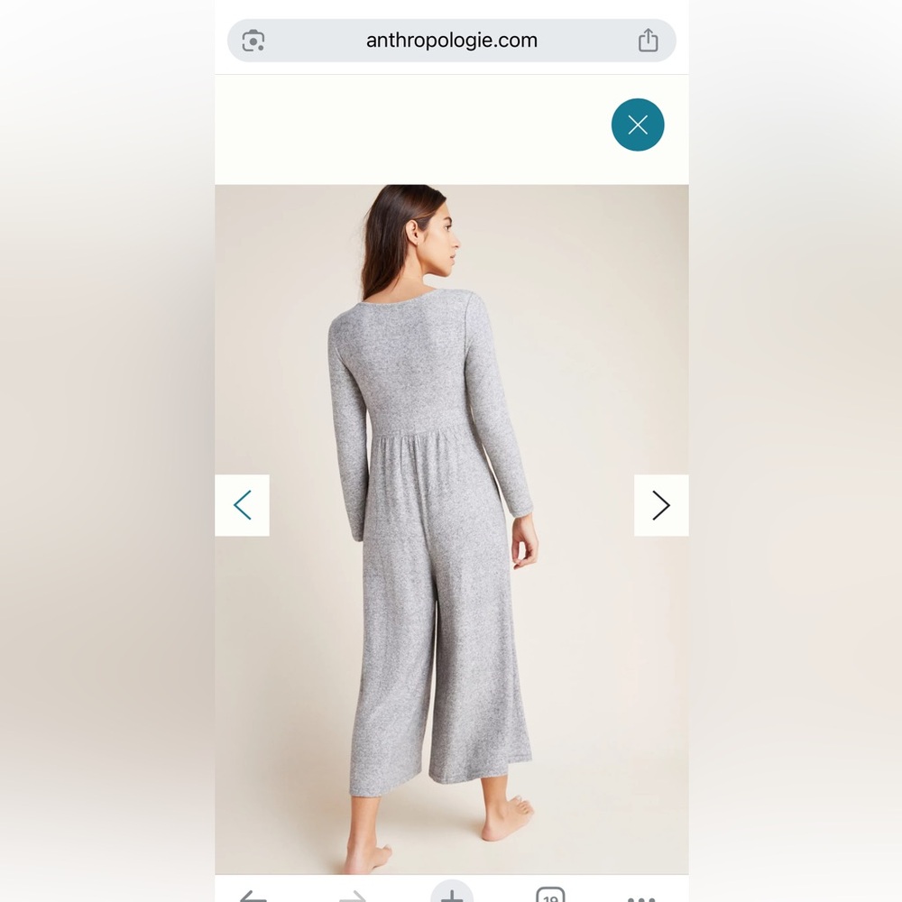 Anthropologie heathered gray knit comfort jumpsuit - Picture 2 of 9
